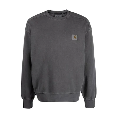 Carhartt WIP SS23 Black Long Sleeve Sweatshirt with Logo Patch I0299570312765