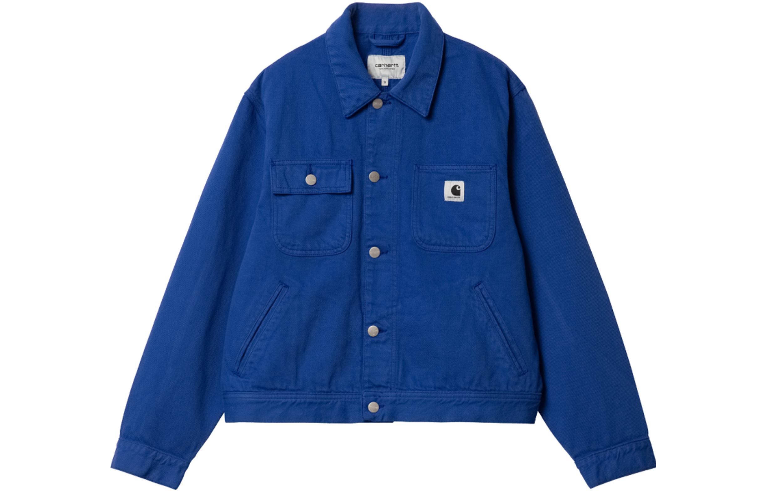 Carhartt WIP SS23 Blue Solid Button-Up Long-Sleeve Jacket I031572-1CX-GD