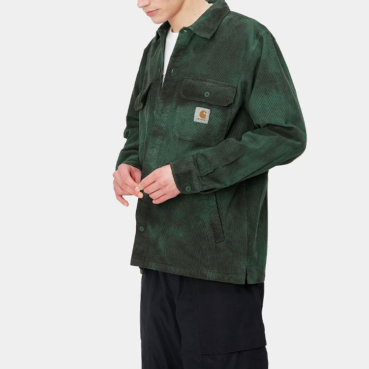 Details for Carhartt WIP SS23 Chromo Faded Cotton Shirt Jacket Green () I031360-1DJ-XX