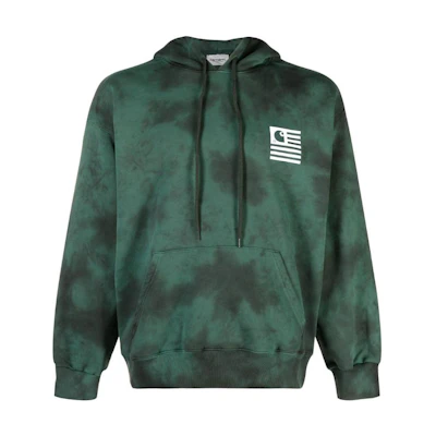 Carhartt WIP SS23 Chromo Tie-Dye Logo Hoodie Men’s Forest Green I031405-1JY-XX