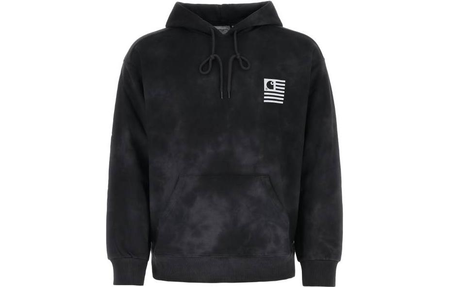 Carhartt WIP SS23 Chromo Tie-Dye Logo Pullover Hoodie Black Long Sleeve I0314051-K5-XX