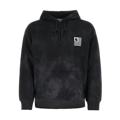 Carhartt WIP SS23 Chromo Tie-Dye Logo Pullover Hoodie Black Long Sleeve I0314051-K5-XX