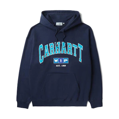Carhartt WIP SS23 City Street Logo Graphic Hoodie Blue - Style CHXSWS231035K