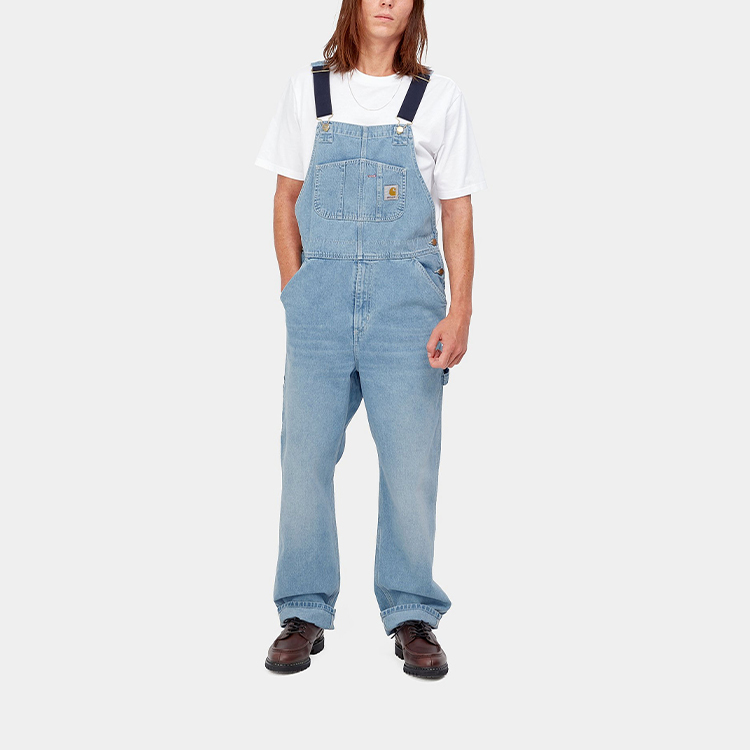 Shop Carhartt WIP SS23 丹宁logo口袋无袖连体裤 男女通用。 I022946-01-ZO