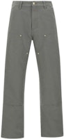 Carhartt WIP SS23 Double Knee Pants Smoke Green Workwear Straight Fit I031501-1ND0-232 Carhartt WIP SS23 Double Knee Pants Smoke Green Workwear Straight Fit I031501-1ND0-232
