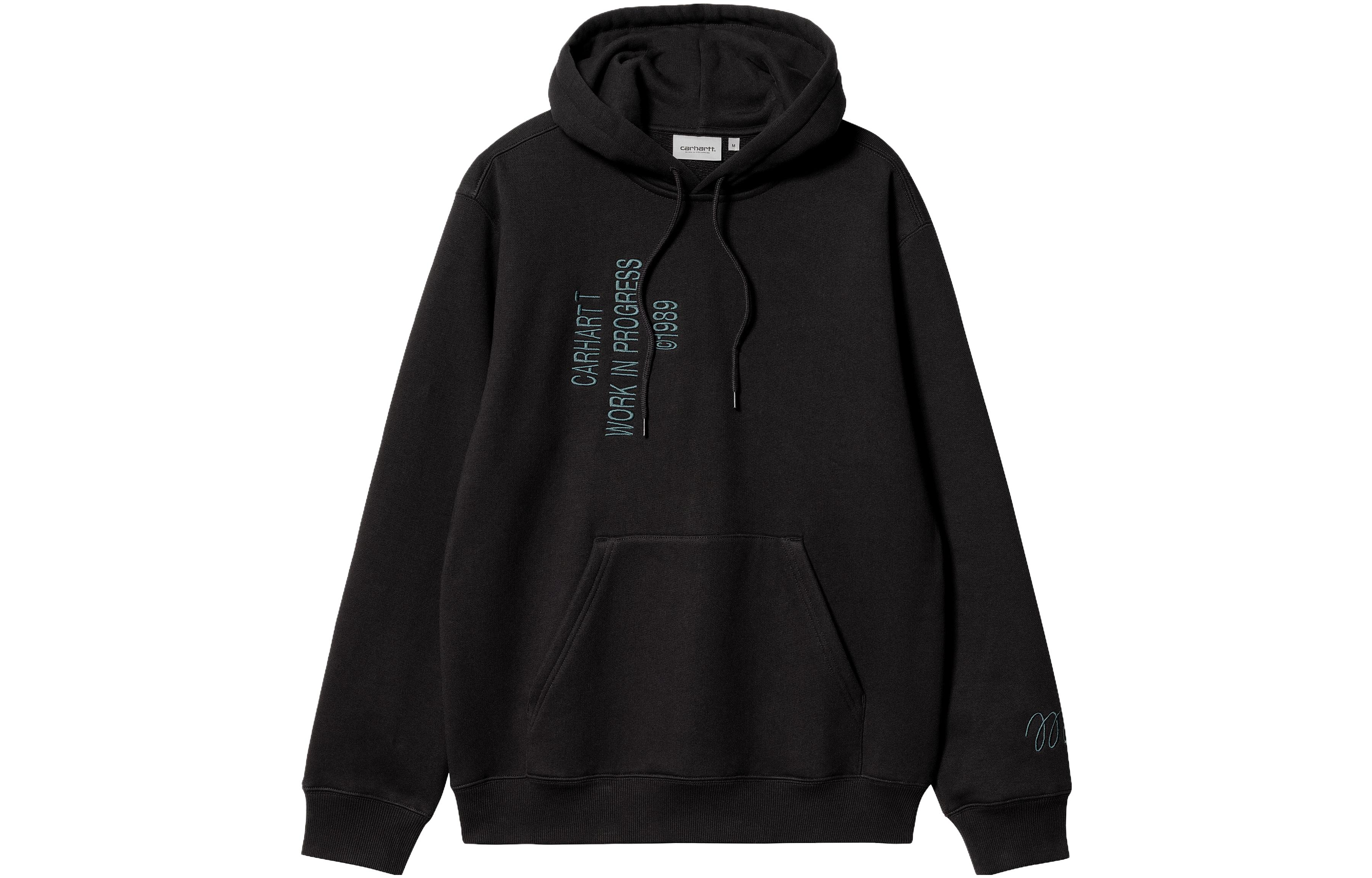 Carhartt WIP SS23 Drawstring Hoodie Black Letter Print Pullover I032164-89-XX