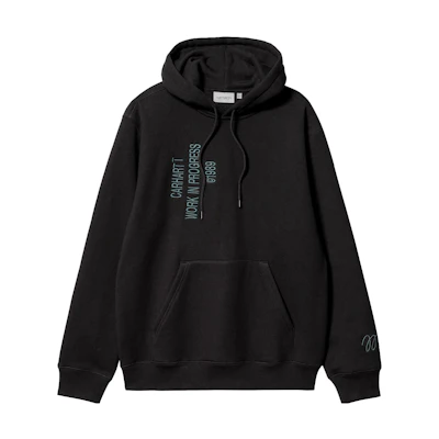 Carhartt WIP SS23 Drawstring Hoodie Black Letter Print Pullover I032164-89-XX