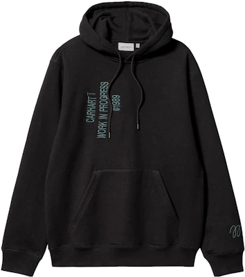 Carhartt WIP SS23 Hoodie Hitam Cetakan Huruf Pullover Drawstring I032164-89-XX Order Carhartt WIP SS23 Hoodie Hitam Cetakan Huruf Pullover Drawstring I032164-89-XX