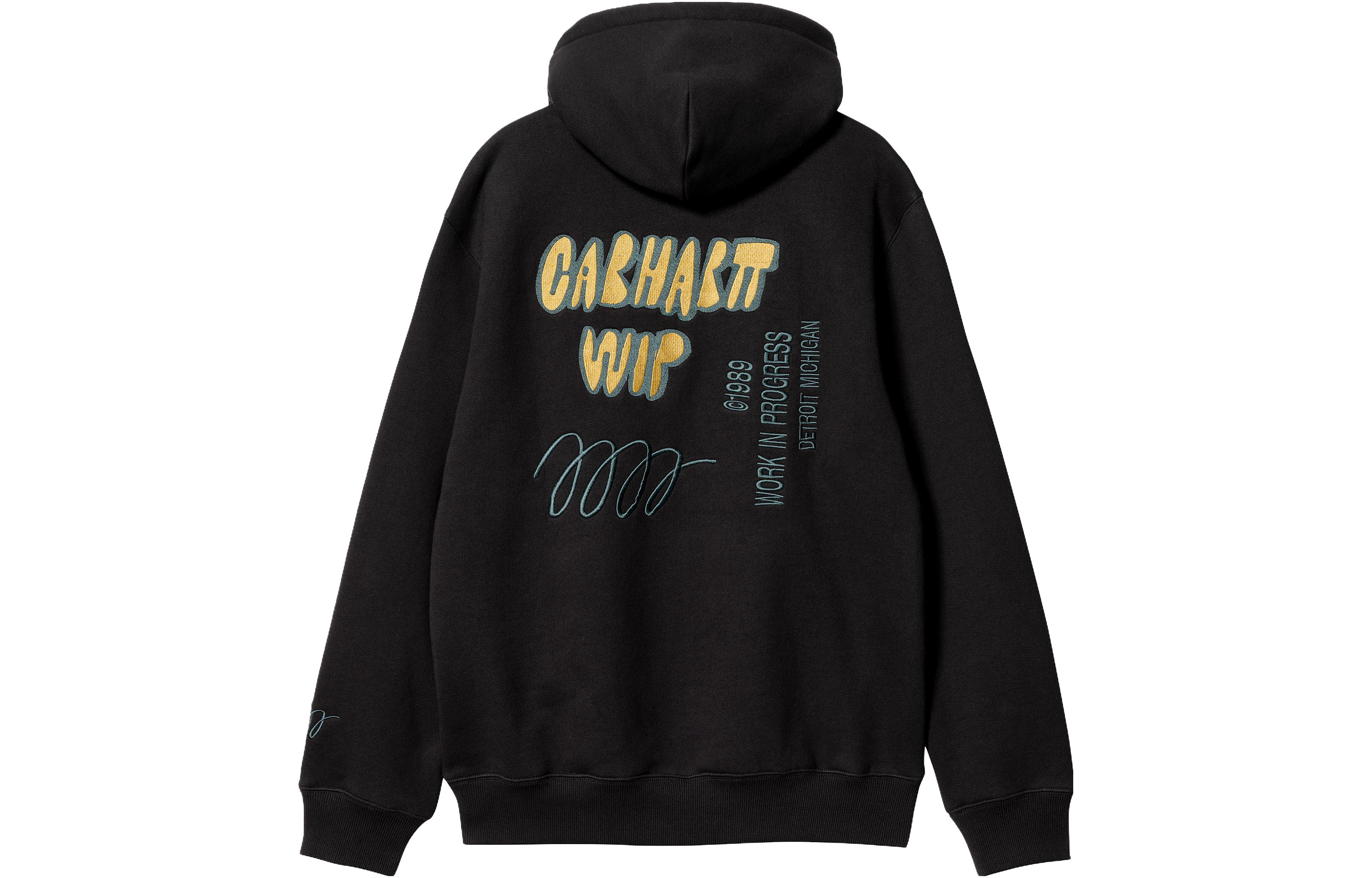 Lookbook Carhartt WIP SS23 Hoodie Hitam Cetakan Huruf Pullover Drawstring I032164-89-XX