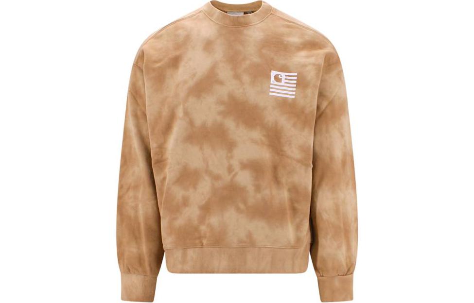 Carhartt WIP SS23 Gradient Logo Print Crewneck Long Sleeve Sweatshirt Brown Mens I031793-1K1-XX