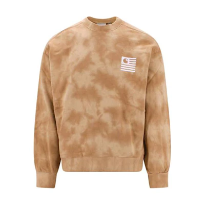 Carhartt WIP SS23 Gradient Logo Print Crewneck Long Sleeve Sweatshirt Brown Mens I031793-1K1-XX