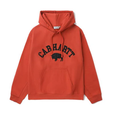 Carhartt WIP SS23 Graphic Logo Print Hoodie Orange () CHXSWS231409K-RDX