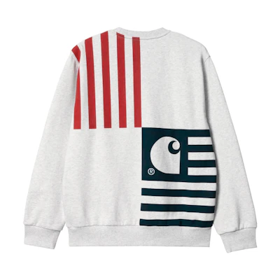 Carhartt WIP SS23 Graphic Print Loose Fit Crewneck Sweatshirt Grey Mens I031785-23S1-482XX