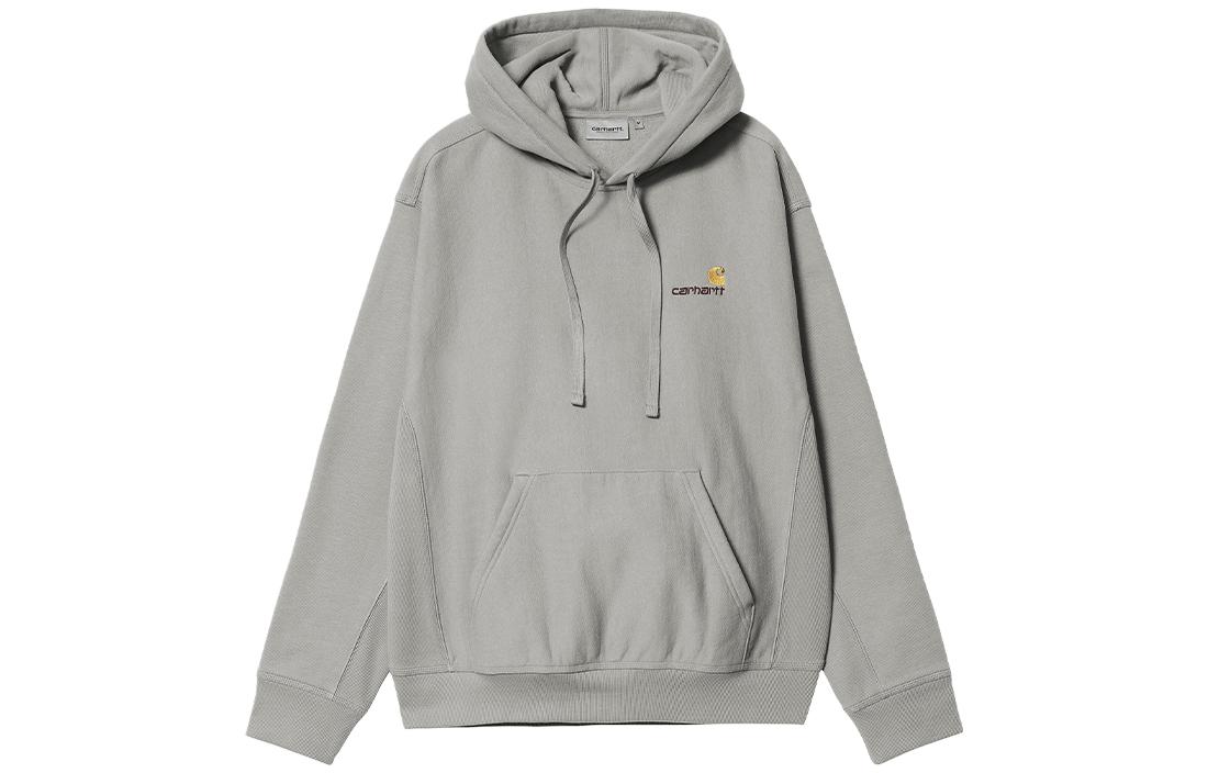 Carhartt WIP SS23 Grey Embroidered Logo Drawstring Hoodie Long Sleeve Casual I028279-0WF-XX