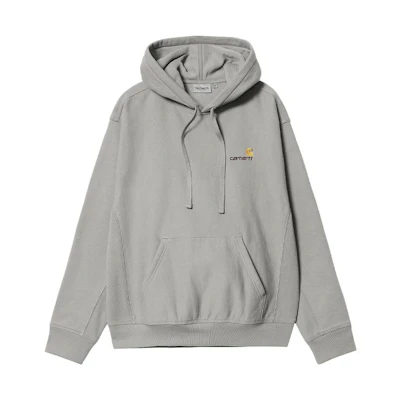 Carhartt WIP SS23 Grey Embroidered Logo Drawstring Hoodie Long Sleeve Casual I028279-0WF-XX