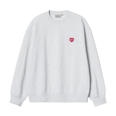 Carhartt WIP SS23 Heart Embroidered Badge Crewneck Sweatshirt Grey I032167-482-XX