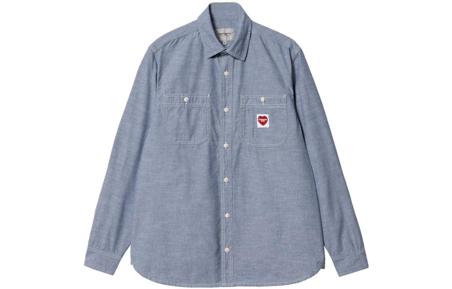 Order Carhartt WIP SS23 Heart Tag Pocket Long Sleeve Shirt Men’s Blue I032113-1N7-02