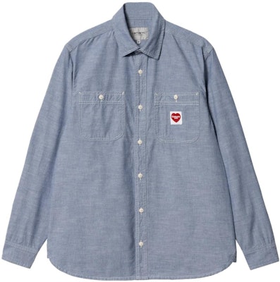 Carhartt WIP SS23 Heart Tag Pocket Long Sleeve Shirt Men’s Blue I032113-1N7-02 Order Carhartt WIP SS23 Heart Tag Pocket Long Sleeve Shirt Men’s Blue I032113-1N7-02