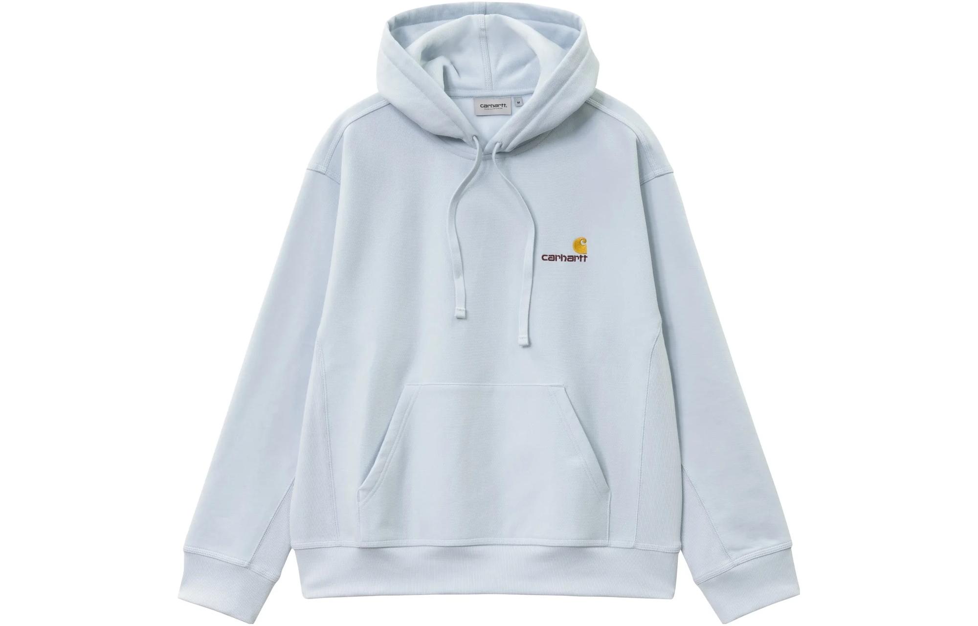 Carhartt WIP SS23 Light Blue Hoodie with Logo Embroidery I028279-1D4-XX