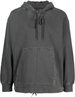 Carhartt WIP SS23 Logo Drawstring Hoodie - Charcoal Gray I031368-89-GD Carhartt WIP SS23 Logo Drawstring Hoodie - Charcoal Gray I031368-89-GD
