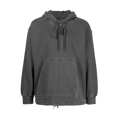 Carhartt WIP SS23 Logo Drawstring Hoodie - Charcoal Gray I031368-89-GD