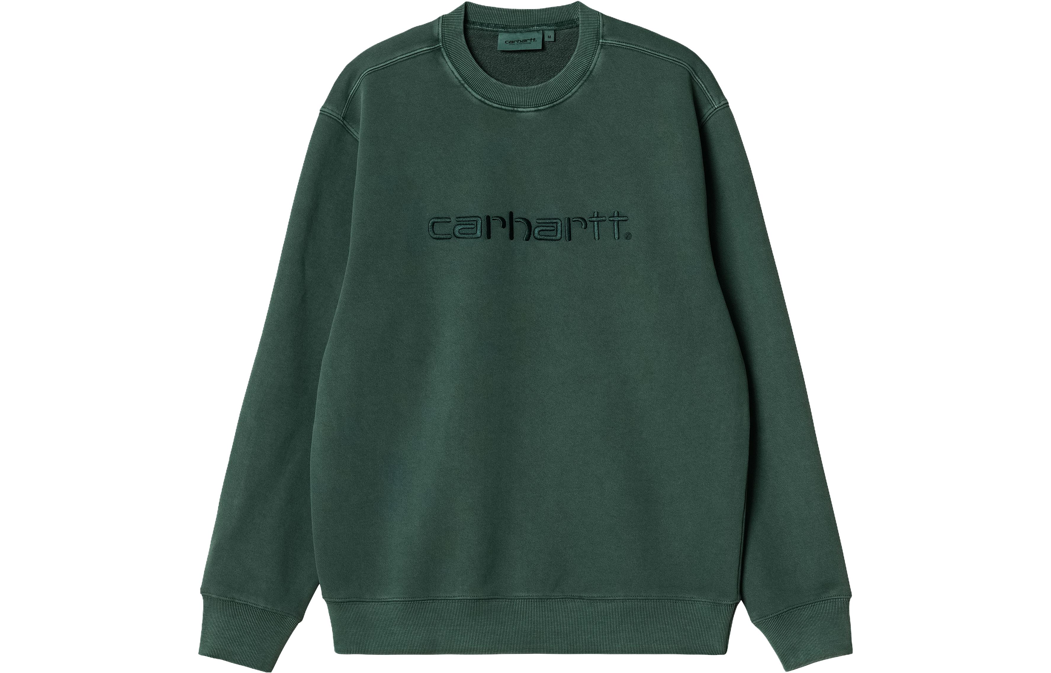 Carhartt WIP SS23 Logo Embroidered Crewneck Loose Fit Long Sleeve Sweatshirt Green I031788-1N9-GD
