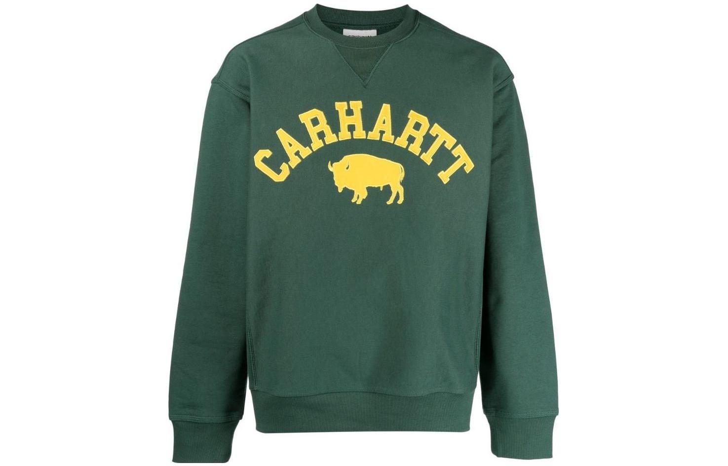Carhartt WIP SS23 Logo Embroidered Graphic Crewneck Sweatshirt Green () I031408-1ES-XX