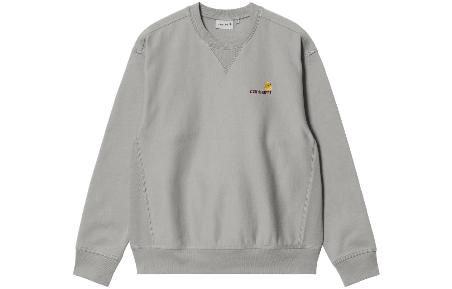 Carhartt WIP SS23 Logo Embroidered Loose-Fit Crewneck Sweatshirt Men Grey I025475-0WF-XX
