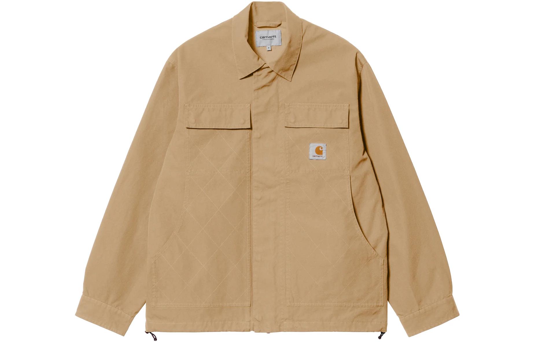 Carhartt WIP SS23 Logo Patch Collared Long Sleeve Jacket Brown () I031473-07E-XX