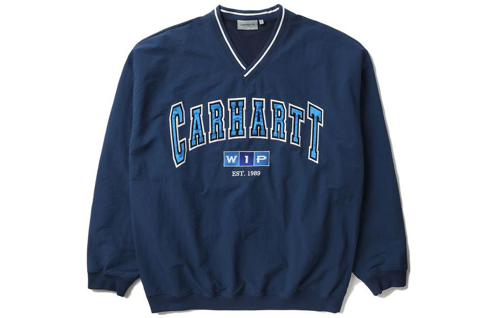 Carhartt WIP SS23 Logo Patch V-Neck Pullover Sweatshirt Blue () CHXSWS231034K-BLX