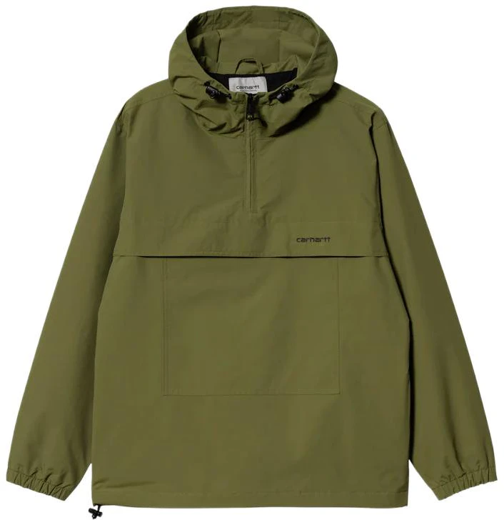carhartt-wip-ss-23-logo-print-pullover-hooded-jacket-green-i030008-1-fs-xx