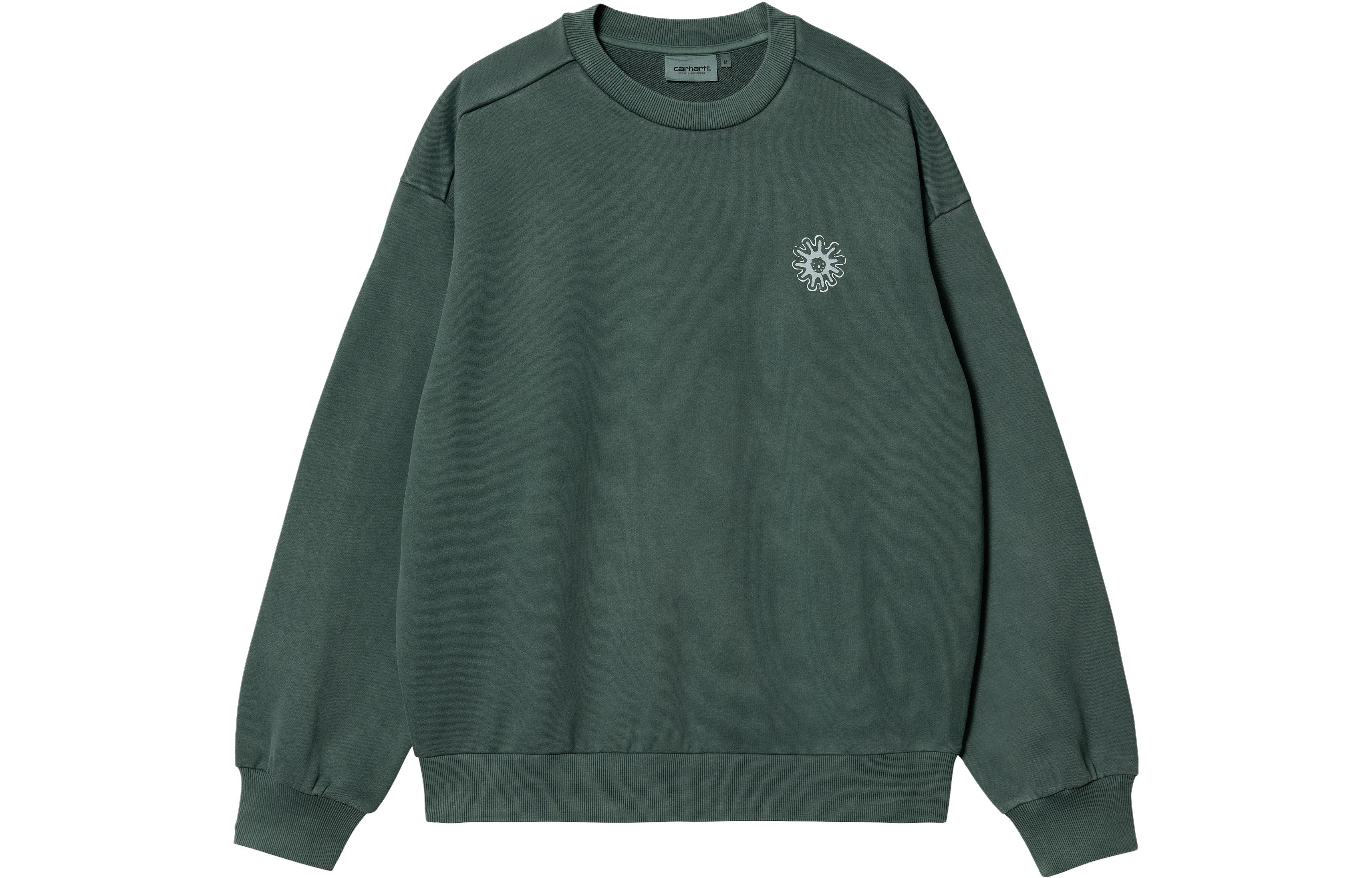 Carhartt WIP SS23 Loose Fit Crewneck Ribbed Graphic Sweatshirt Green I032173-1N9-PG
