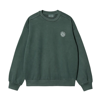 Carhartt WIP SS23 Loose Fit Crewneck Ribbed Graphic Sweatshirt Green I032173-1N9-PG