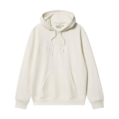 Carhartt WIP SS23 Loose Fit Logo Embroidered Drawstring Hoodie White () I030145-D6-GD