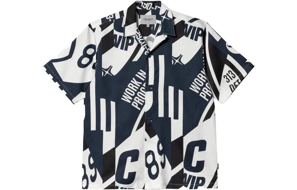 Carhartt WIP SS23 Marina All-Over Print Short Sleeve Shirt White I031463-1HM-XX