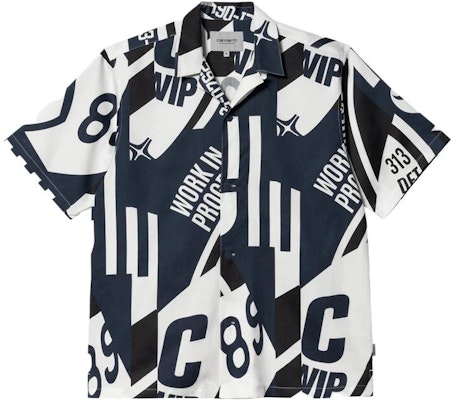 Carhartt WIP SS23 Marina All-Over Print Short Sleeve Shirt White I031463-1HM-XX Buy Carhartt WIP SS23 Marina All-Over Print Short Sleeve Shirt White I031463-1HM-XX