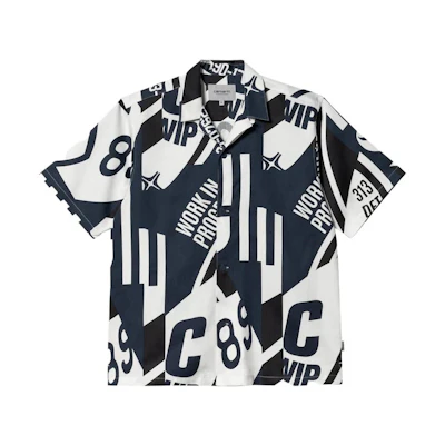 Carhartt WIP SS23 Marina All-Over Print Short Sleeve Shirt White I031463-1HM-XX