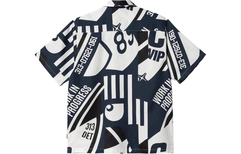 Lookbook Carhartt WIP SS23 Marina All-Over Print Short Sleeve Shirt White I031463-1HM-XX