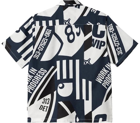 Carhartt WIP SS23 Marina All-Over Print Short Sleeve Shirt White I031463-1HM-XX Lookbook Carhartt WIP SS23 Marina All-Over Print Short Sleeve Shirt White I031463-1HM-XX
