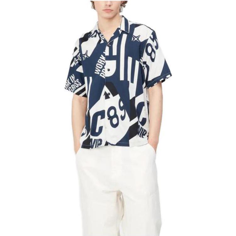 Shop Carhartt WIP SS23 Marina All-Over Print Short Sleeve Shirt White I031463-1HM-XX