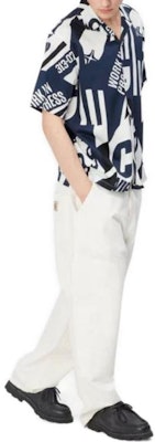 Carhartt WIP SS23 Marina All-Over Print Short Sleeve Shirt White I031463-1HM-XX Details for Carhartt WIP SS23 Marina All-Over Print Short Sleeve Shirt White I031463-1HM-XX