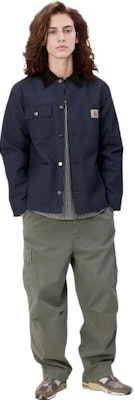 Carhartt WIP SS23 Michigan Chore Coat Winter Blue Casual Jacket. I015261-B89-01 Shop Carhartt WIP SS23 Michigan Chore Coat Winter Blue Casual Jacket. I015261-B89-01