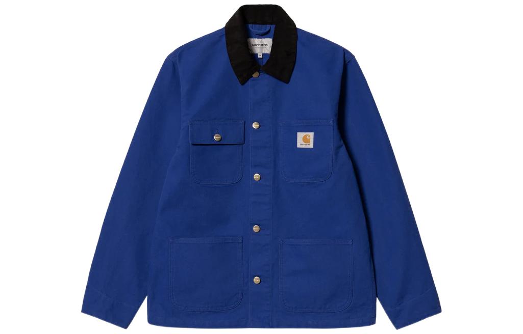 Carhartt WIP SS23 Michigan Jacket  Blue Workwear Casual Single-Breasted Coat. I031519-1F6-02