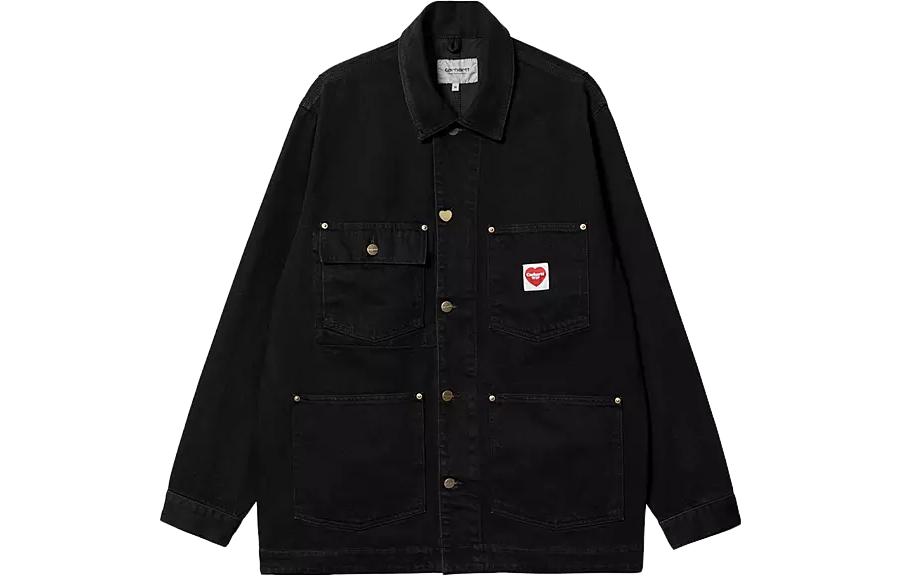 Carhartt WIP SS23 Nash Jacket Heart Tag Michigan Denim Black Long Sleeve I032105-89-02