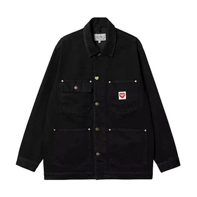 Carhartt WIP SS23 Nash Jacket Heart Tag Michigan Denim Black Long Sleeve I032105-89-02