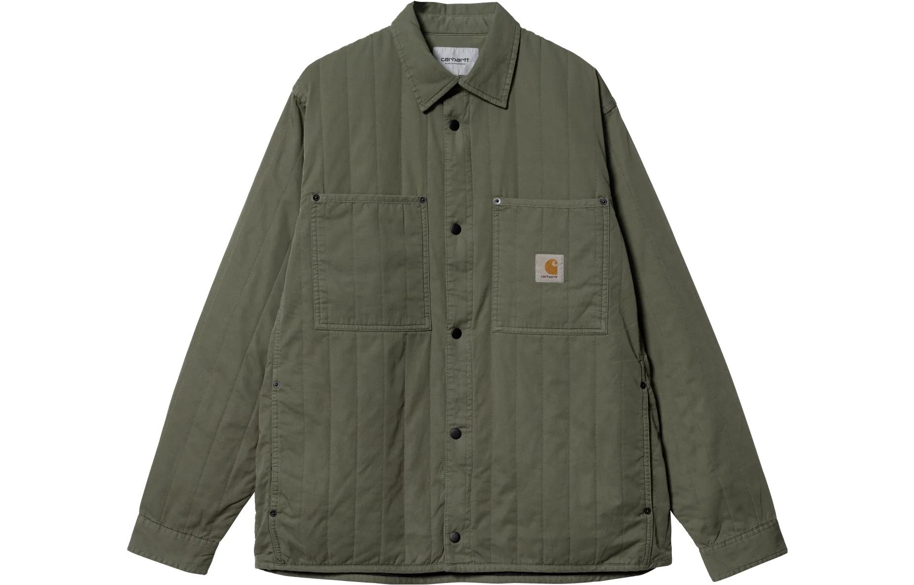Carhartt WIP SS23 Olive Green Logo Patch Button-Up Jacket I031448-667-GD