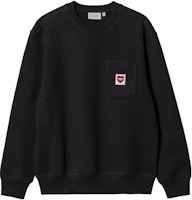 Carhartt WIP SS23 Oversized Heart Pocket Crewneck Black Sweatshirt I032315-89-XX Carhartt WIP SS23 Oversized Heart Pocket Crewneck Black Sweatshirt I032315-89-XX
