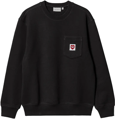 Sudadera Negra Carhartt WIP SS23 Oversized Heart Pocket Crewneck. I032315-89-XX Order Sudadera Negra Carhartt WIP SS23 Oversized Heart Pocket Crewneck. I032315-89-XX