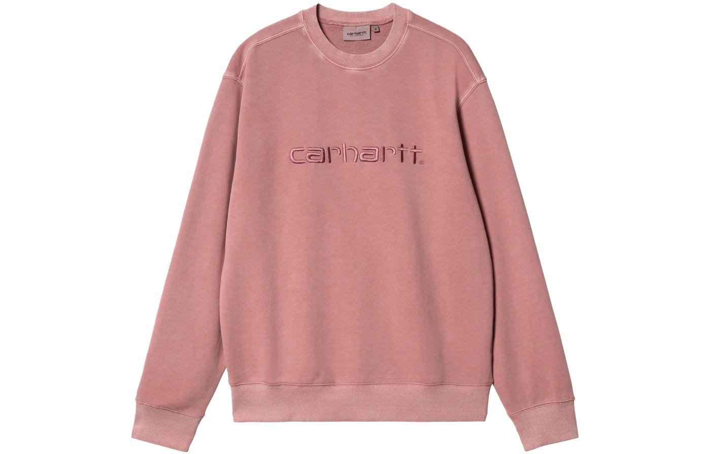 Carhartt WIP SS23 Pink Logo Print Pullover Crewneck Sweatshirt Men I031788-1D2-GD