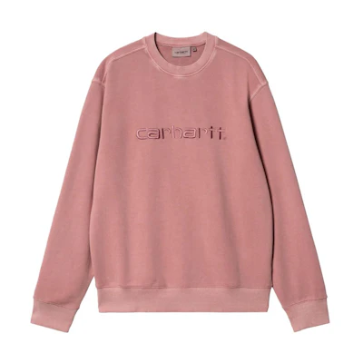 Carhartt WIP SS23 Pink Logo Print Pullover Crewneck Sweatshirt Men I031788-1D2-GD